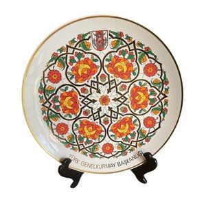 Sumer Bank Turkmali Plate-Kara Kuvvetlera Komutanligi, 11.5”, Orange & Y…